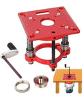 Rock Solid Heavy Duty Aluminum Router Table Lifting System with circle clamping for 63.5 to 65 mm milling machines on display