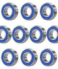 Miniature deep groove ball bearings 3×8×3 mm, chrome steel with blue rubber seals, 12-pack