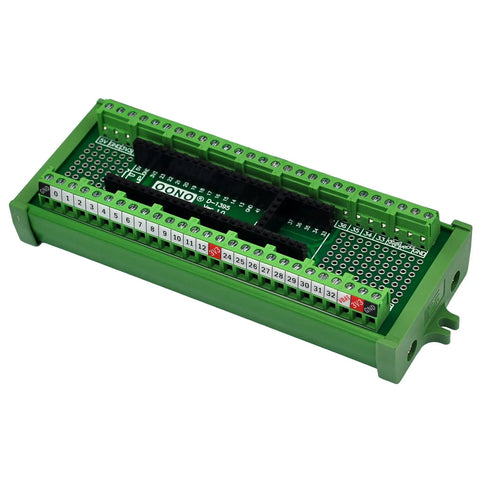 Terminal Block Breakout Board Module For Teensy 4.1 With Screw Mount, 112 DIY Solder Pads, 2.54mm Pitch, 0.8mm Holes, green module