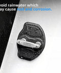 TPE Door Shock Absorber For Tesla Model 3 And Model Y 2017 To 2026 Carbon Edition Anti Rust Lock Cover Protector with water droplets
