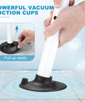 Universal Toilet Safety Rail Grab Bar With Non Slip Suction Cups and Paper Towel Rack displaying powerful suction