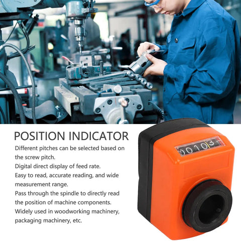 Lightweight Digital Bore Position Indicator With Clear Readout Mechanical Counter for compact lathe machines in workshop setting