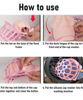 Step-by-step use of Silicone Hat Washing Cage For Machine Wash, Reusable Cap Washer Bag That Prevents Deformation.