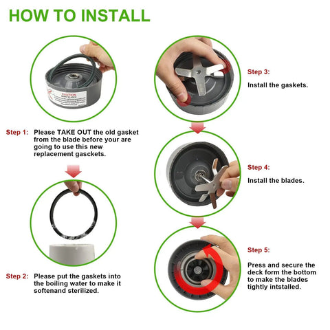 How to install Replacement Gasket Seal Ring For High Power Blender 600W 900W Series 10 Pack on blade base