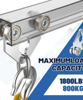Two Pack 4 Wheel Silent Channel Trolley Kit with 1800lbs capacity in galvanized steel, designed for 1-5/8 in strut channels.