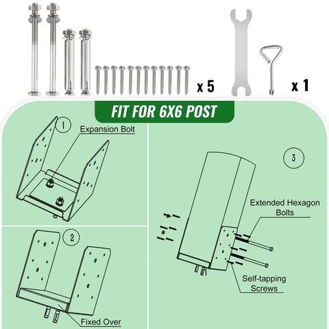 Sturdy Stainless Post Base 2 Pack For 8x8 Wood Posts Adjustable Bracket With Inner Opening 7.8 By 7.48 Inches Waterproof Rustproof Post Anchor For Rough Lumber Heavy Duty Ground Support