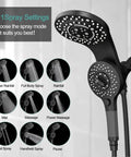 Magnetic Shower Faucet With Handheld Sprayer Easy Docking Two In One Dual Shower Head And On Off Switch For Water Saving Eight Spray