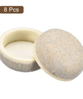 Eight Piece Beige Felt Furniture Sliders And Chair Glides Deliver Smooth As Butter Glide Across Hardwood Carpet And Tile Floors While Working As Legit Floor Savers For Heavy Duty Home Moves, showing 8 felt pads in a circular holder.