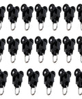 20 Pcs Curtain Track Rollers And Hooks Set, Quiet Plastic Wheel Glide, Heavy Duty Durable Rollers For Black Curtain Rails, Waterproof Rustproof Long Lasting Smooth Operation, black rollers and hooks set
