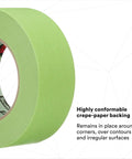 High Performance Green Masking Tape For Automotive, Specialty Vehicle And Industrial Projects, 48 Millimeter By 55 Meter, Strong Holding Power
