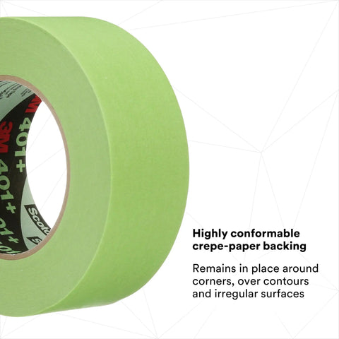 High Performance Green Masking Tape For Automotive, Specialty Vehicle And Industrial Projects, 48 Millimeter By 55 Meter, Strong Holding Power