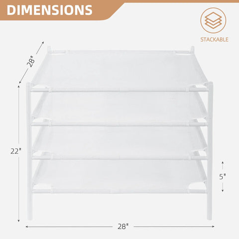 Front view of stackable mesh drying rack for sweaters and delicates, 28x28 inch, white plastic mesh, lay flat clothes dryer.