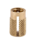 Brass Threaded Inserts For Plastic One Quarter Twenty Slotted Cold Install Flush Mount Pack Of 25 showing slotted design