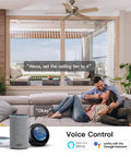 Couple using voice control with Smart Ceiling Fan Switch With 2.4GHz WiFi, Neutral Wiring Required, Alexa and Google Home compatible.