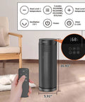 Portable Space Heater With Remote Control, 17 Inch 1500W PTC Ceramic Heater, 70 Degree Oscillation, Quiet Fast Heating shown