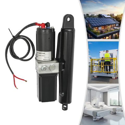 Beefed Up 12 Volt Electric Linear Actuator 4409 Lbs 8 Inch Stroke Heavy Duty IP55 Waterproof Hydraulic Cylinder close-up view