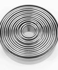 12 Piece Round Cookie Cutter Set With Graduated Circle Cutters In 18 8 Stainless Steel Includes Donut Ring Molds And Tin Storage Box