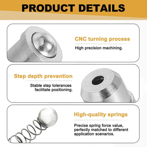 Heavy Duty 304 Stainless Steel Spring Plungers 10 Pack Ball Catch Latches For Furniture Drawers And Wardrobes No Fuss Install silver spring plungers with precision ball.