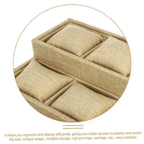 Multi Grid Watch Organizer With Deep Compartments For Desktop And Home, Classic Jewelry Display Tray with soft cushion pads.