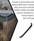 Beefy Front Support Axle Brackets For Utility Carts And Wheelbarrows Replacement Mounts Heavy Duty Steel in use on WB cart