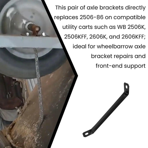 Beefy Front Support Axle Brackets For Utility Carts And Wheelbarrows Replacement Mounts Heavy Duty Steel in use on WB cart