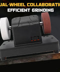 Asixxsix Mini Bench Grinder With Variable Speed Up To Six Thousand RPM Dual Wheels for efficient metal and wood grinding.