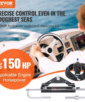 Front view of Beefed Up Hydraulic Outboard Steering Kit For Boats 150HP With Built In Two Way Lock Cylinder Includes Pump And Two 20 Ft High Strength Nylon Hoses For Single Station Single Engine Marine System