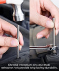 Using 55 Piece Screw Extractor Kit For Removing Broken Or Stripped Screws with left-hand drill bits in automotive repair