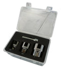 Heavy Duty All In One Internal And External Pipe Threading Tool Set For Electric Drills Featuring Premium Carbon Steel, 3-piece kit.