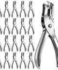 Twenty Piece Metal Handheld Single Hole Punch Set One Quarter Inch Eight Sheet Capacity Circle Paper Punch Tool Handy For Crafts