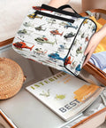 Aircraft Inspired Travel Toiletry Bag For Women And Men Large Capacity Hanging Dopp Kit with helicopter design in suitcase