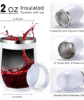 12 oz insulated tumbler with lid showcasing red liquid, made of double wall stainless steel for hot and cold beverages.