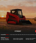 Maintenance Filters Kit For Skid Steer Loader LX465 LX485 shown with New Holland skid steer in field at sunset
