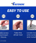 Step-by-step guide showing use of Tamper Resistant Torx Machine Screws 3/8 16 X 1 Stainless Steel Button Head Security Fasteners.