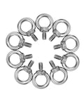 Heavy Duty Lifting Ring Eyebolts Set M8 x 14mm 304 Stainless Steel Threaded Eyebolts Eye Nut Fasteners Rust Resistant Hardware 10 Pack