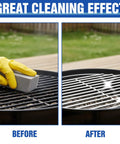 4 Pack Pumice Stone Grill Cleaning Bricks For Grills Ovens Stoves Barbecues Pans And Racks Heavy Duty Non Scratch Cleaner in use on grill