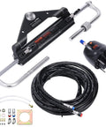 Hydraulic Boat Steering Kit for Outboard Motors 150HP with 26 Feet Hoses Two Way Lock Cylinder Relief Valve Aluminum Alloy Housing
