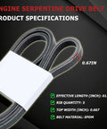Heavy Duty 61 Inch Serpentine Drive Belt That Slaps Right Into SRX STS Beetle Jetta And Passat To Save Your Engine From Drama While Keeping Your Car Running Smooth Like Butter No More Breakdowns, showing EPDM material and specifications.