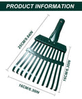 Heavy Duty 11-Tooth Carbon Steel Rake Head 10 Inch Wide Replacement With Pre Drilled Holes For Lawn Care Garden Yard Farm And Metal Debris Cleanup Ideal For Mulch Pile Cleanup And Leaf Raking In Every Season, dimensions shown in centimeters and inches