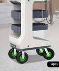 Heavy Duty Casters Set Of 4 10 Inch Pneumatic Rubber Wheels With 2 Swivel And 2 Rigid Brakes 661 Lbs Capacity For Utility Carts And Wagons, featuring a cart with green rubber wheels.