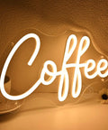 Coffee Neon Light Sign USB Powered Wall Or Table Decor For Home Kitchen Cafe Bar Warm White 11.8 Inch By 6.69 Inch Night Light Mood Builder