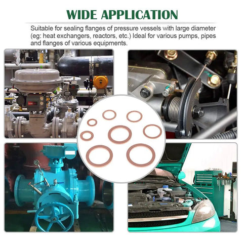 Copper Washers Set 320 Pieces Assorted Sealing Washers For Automotive Use Eight Metric Sizes M6 To M20 applications