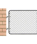 Two Pack Chain Link Fence Gate Post Hinge For Two And Three Eighths Inch OD Posts Galvanized Steel With Zinc Powder Coat Outdoor Gate Hardware