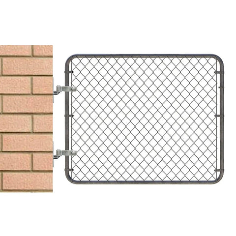 Two Pack Chain Link Fence Gate Post Hinge For Two And Three Eighths Inch OD Posts Galvanized Steel With Zinc Powder Coat Outdoor Gate Hardware