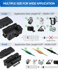 IP54 Splash Proof Outdoor Electrical Box Cover For Power Strips And Holiday Lights, Weatherproof Extension Cord Box With Gaskets And Cable Clamps, Keeps Plugs, Timers And Sockets Safe In Cold Weather, Black, Large