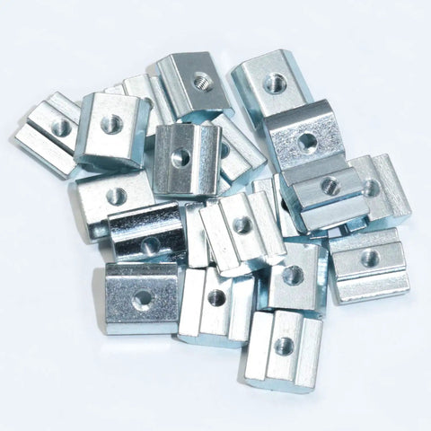M4 Slide In T Nut Tee Sliding Nut For Aluminum Extrusion 2020 Series 6mm Slot 50 Pcs Zinc Plated Carbon Steel