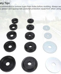 14 Piece 3D Printed Dimple Die Set with Steel Backing Discs for Harbor Hydraulic Punch Driver Kit
