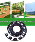 Black Garden Edging Set 16.4 Feet Long With 15 Edging Pieces And 15 Landscape Fixing Spikes Two Inches Tall For Flower Beds Borders Lawn Edging And Landscape Projects Easy Install DIY Friendly No Fuss with rolled edging shown