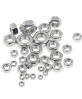 Assorted 570 Piece Metric Hex Nut Set M1 To M10, 304 Stainless Steel, Coarse Thread for DIY projects and automotive maintenance.