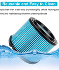 VF3500 HEPA Vacuum Filter Replacement For 3 To 4.5 Gallon Wet Dry Shop Vacuums in blue, reusable and submerged in water